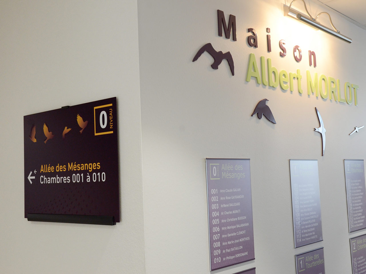 signalétique couloir de la MAison Albert Morlot